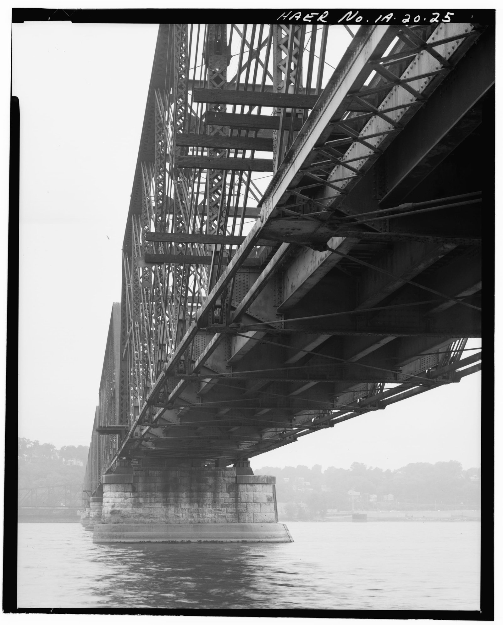 Under swing span, previous bridge